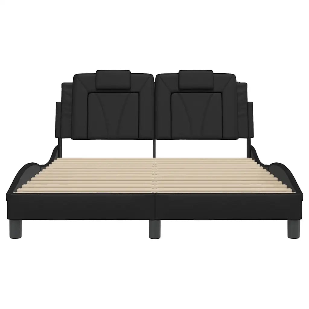 Giroletto Viana senza Materasso Nero 140x190 cm in Similpelle 3208089