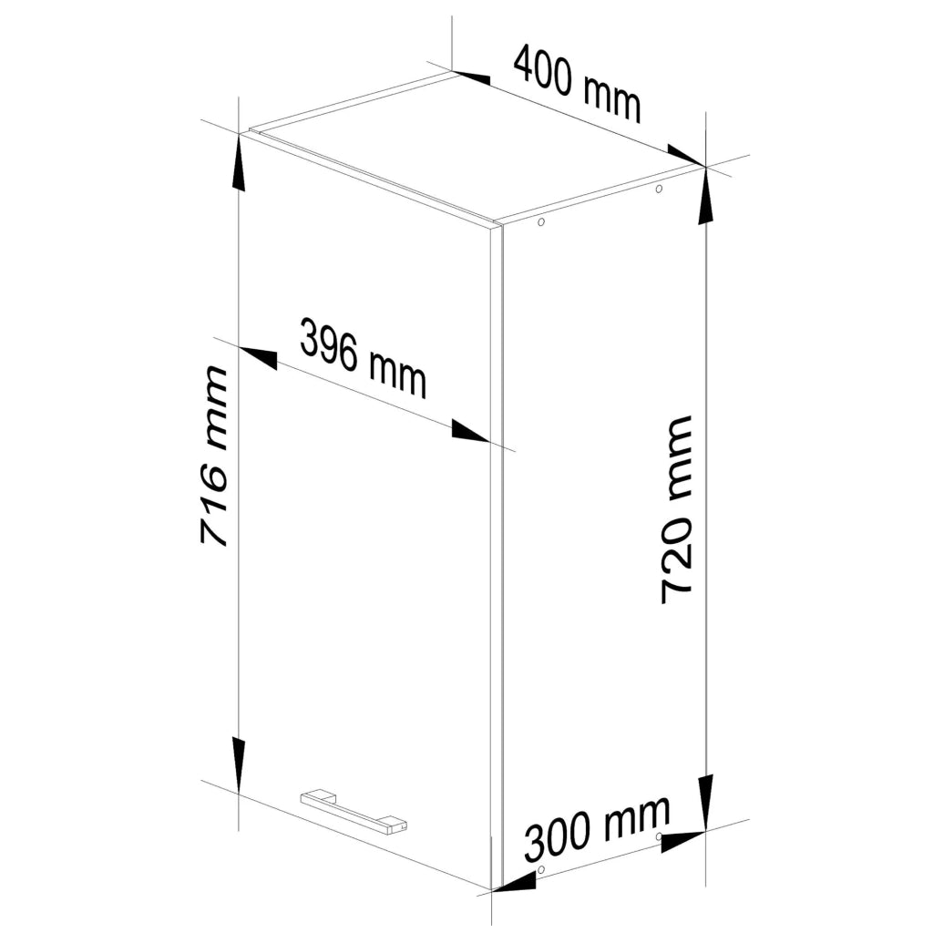 Mobile da cucina pensile sistema AKORD OLIWIA 40 cm H720 Bianco inserto frontale Cemento Grigio Cemento 1 anta 40x30x72 cm