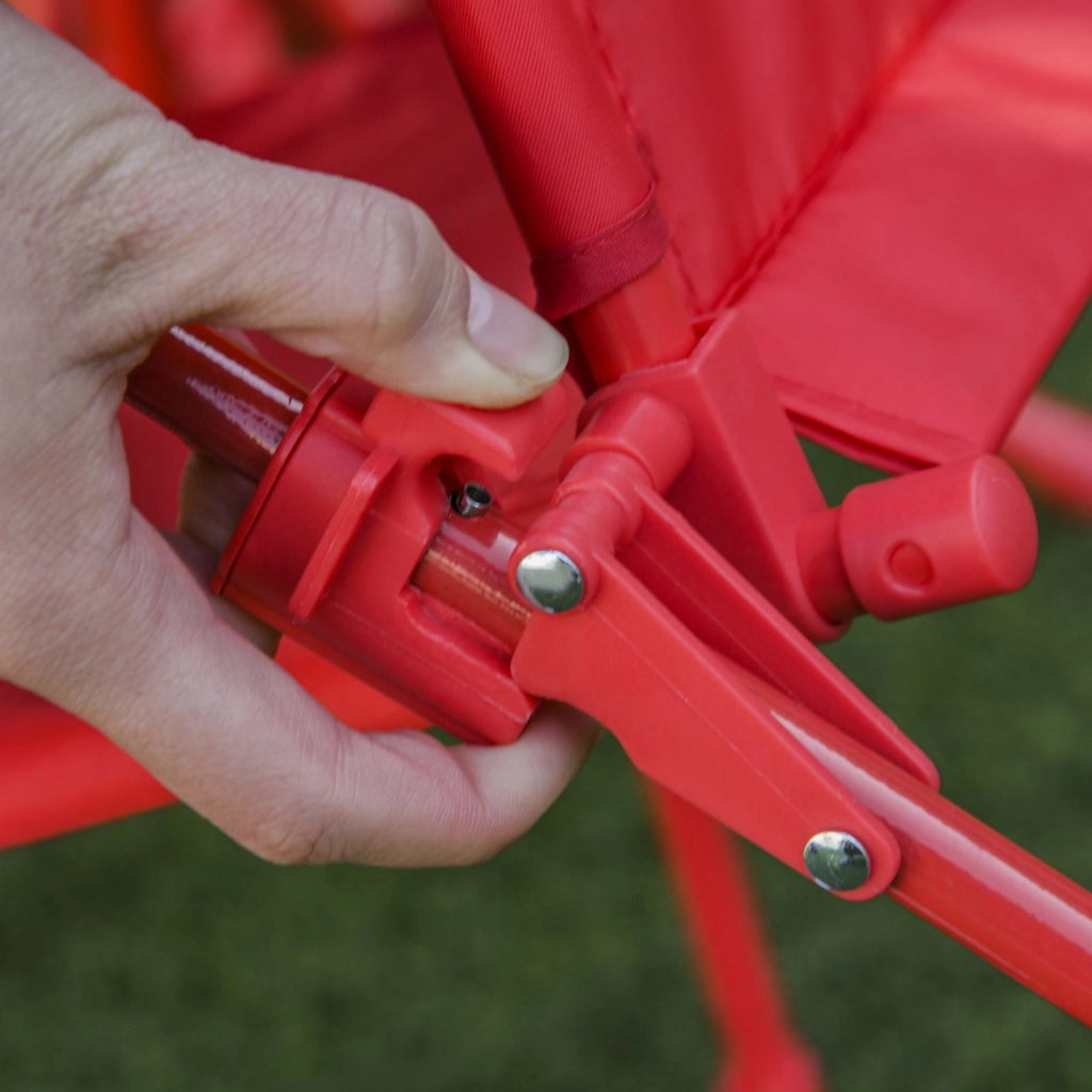 EasyComfort Set Tavolo da Giardino con 2 Sedie Pieghevoli, Tavolino con Sedie da Esterno con Ombrellone per Bambini in Metallo e Poliestere, Rosso