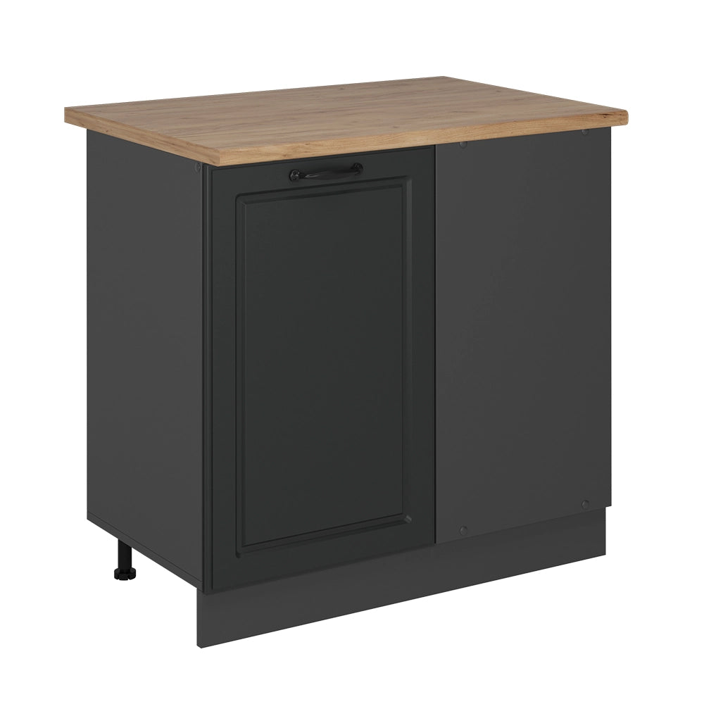 Mobile ad angolo cucina R-Line Antracite rustico/Antracite 86 cm, PL Rovere Vicco
