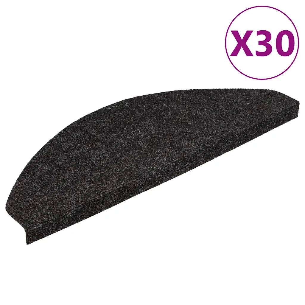 Tappetini Autoadesivi per Scale 30 pz Antracite 65x22,5x3,5 cm