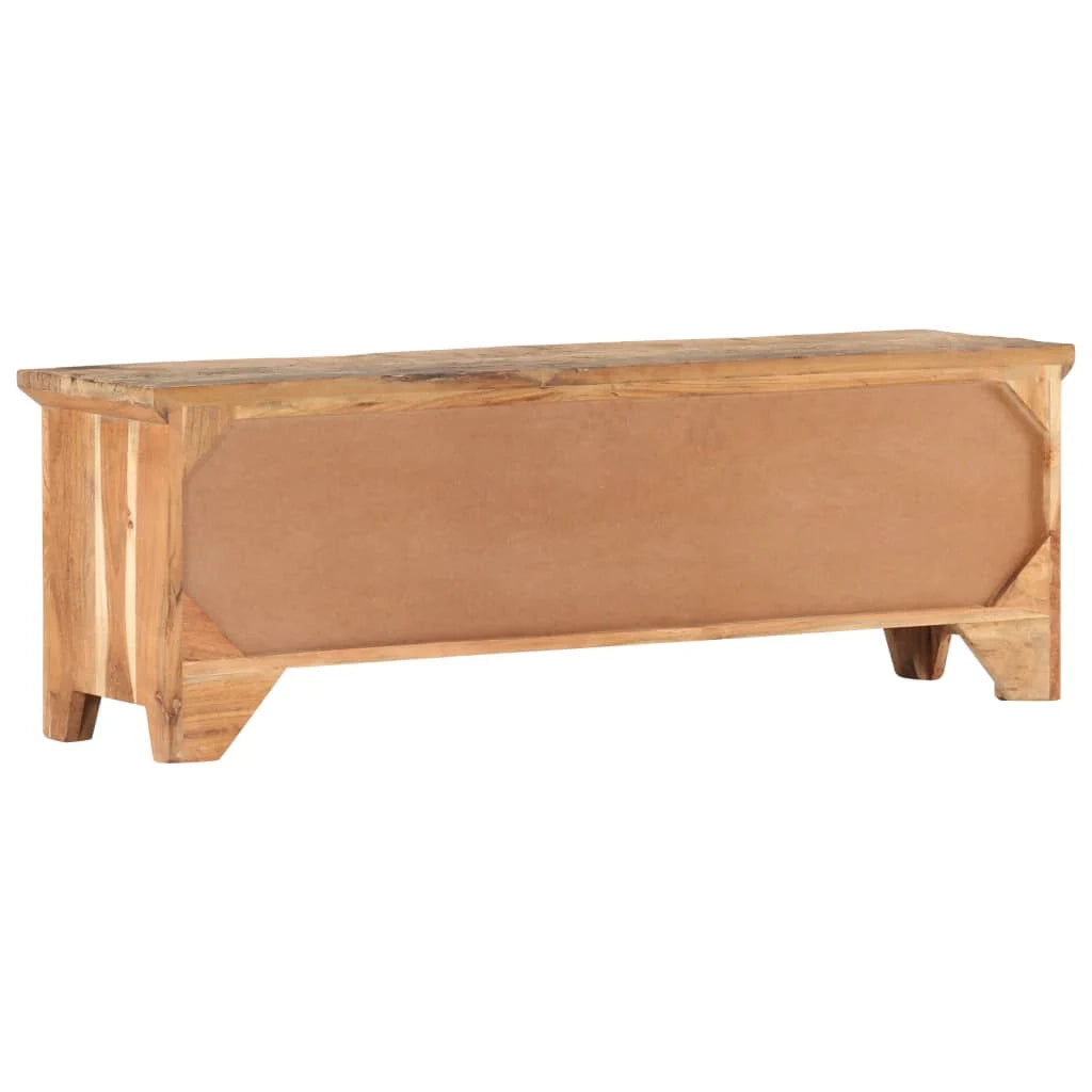 Mobile TV multimediale mensola TV credenza TV per sala da pranzo soggiorno camera da letto 120 x 30 x 40 cm legno massello di acacia e legno di recupero marrone 02_0025810