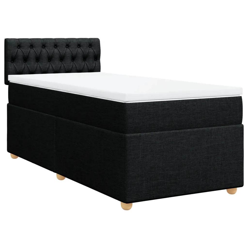 Giroletto a Molle con Materasso Nero 90x200 cm in Tessuto
