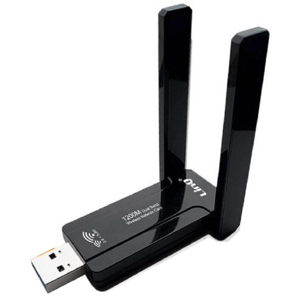 Trade Shop - Adattatore Scheda Di Rete Wireless Wifi Usb Dual Band 2.4 + 5.8g 1200mbps Wl1203 -