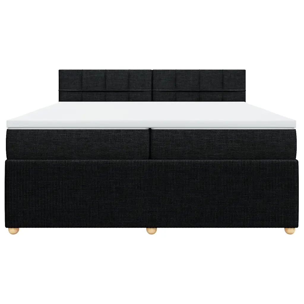 Giroletto a Molle con Materasso Nero 200x200 cm in Tessuto
