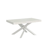 Tavolo allungabile 160/420x90 cm Volantis colore bianco frassino gambe bianche