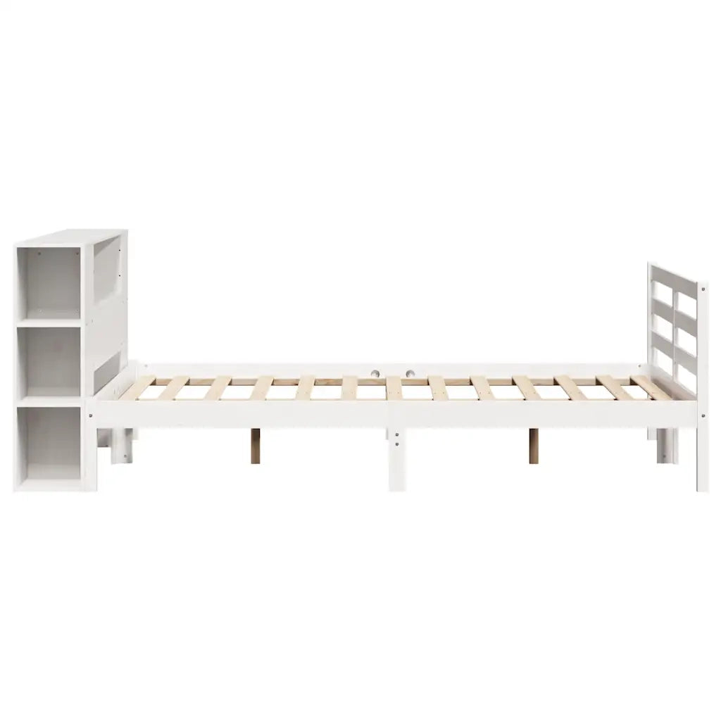 Letto Libreria senza Materasso Bianco 140x190 cm Legno di Pino 3321849