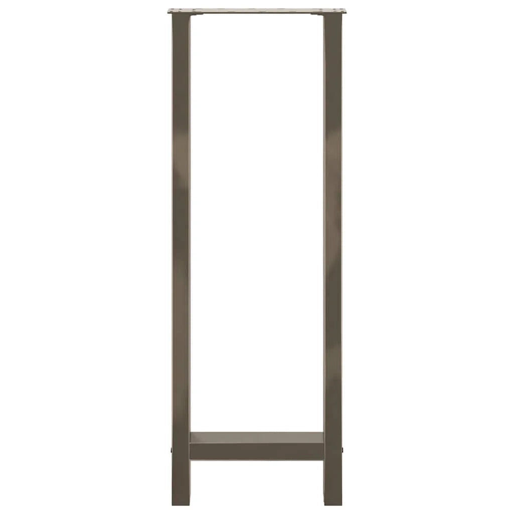 Set di 2 gambe regolabili per tavolo da bar in acciaio naturale 40 x 110 cm design moderno in acciaio nero 02_0057591
