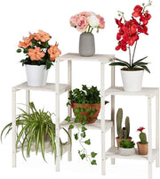 Tavolo a 6 livelli per piante - Bella scala per fiori per interni - In piedi 70 x 89 x 26,5 cm bianco