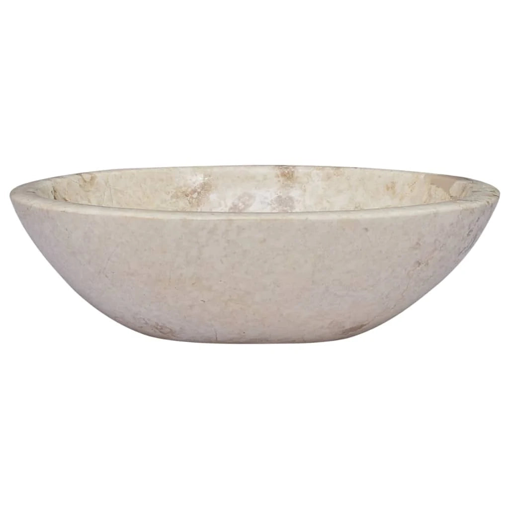 Lavandino da bagno lavabo da appoggio lavabo da WC lavabo da bagno lavabo da interno 53 x 40 cm marmo crema 02_0002815