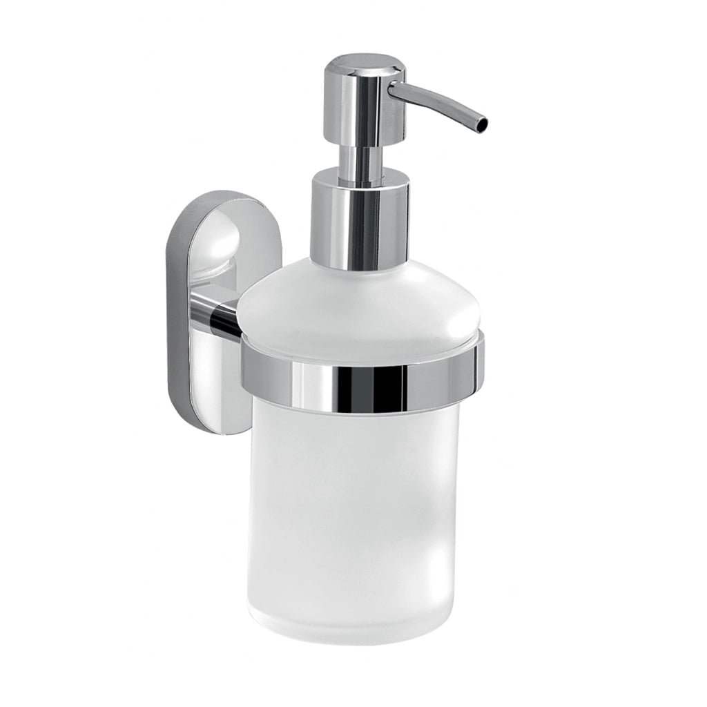 Dosasapone con erogatore in acciaio da muro in acciaio inox e Cromall 5381 Gedy serie FEBO Cromato