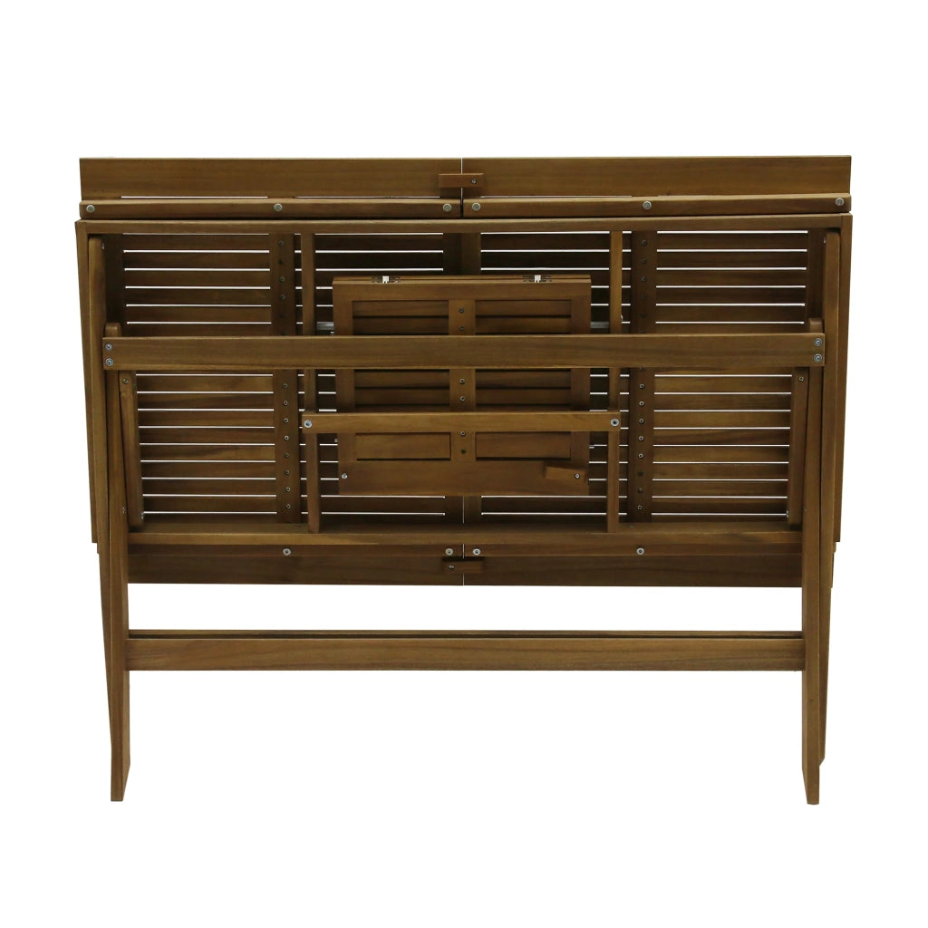 Tavolo pieghevole allungabile Lera (120/160x70x76 cm) in acacia, con estensione, da esterno