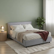 Letto Matrimoniale Brunate, Letto Matrimoniale Materasso Incluso Made in Italy, Grigio