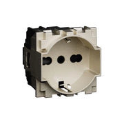 Presa Schuko P40 Bipasso 2P+T 10/16A 250V 2 Moduli Bticino Living Now Champagne KC4140A16