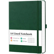 Agenda A4 320 pagine - Copertina rigida - Pelle artistica - Cerniera a doppia riga - Penne - Cintura elastica - 21,5 x 27,9 cm - Libro da scrivere