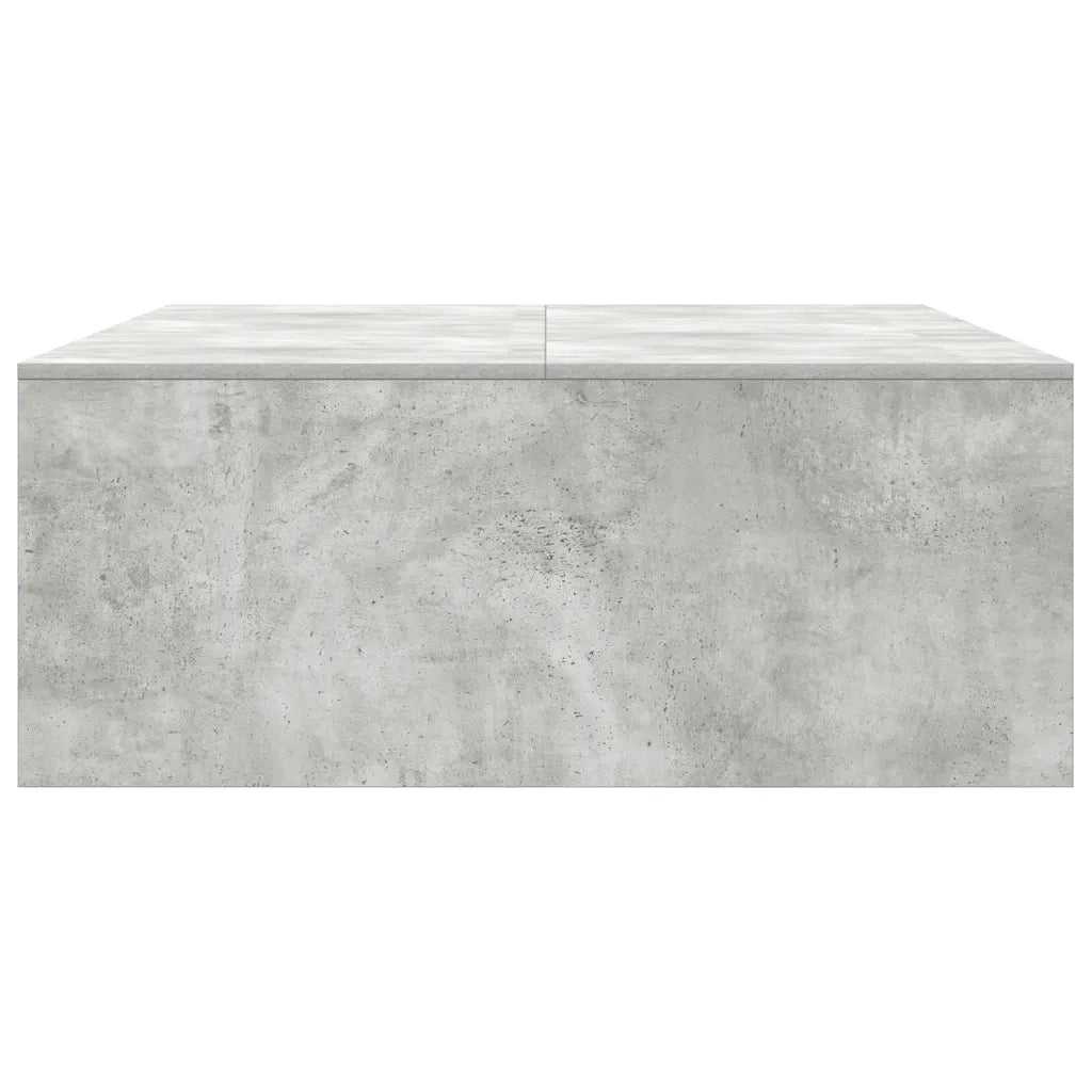 vidaXL Tavolino da Salotto con Cassetti Grigio Cemento 100x100x40 cm