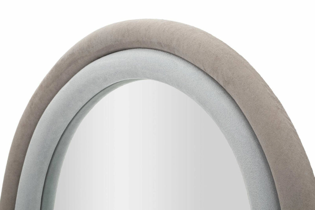 Specchio Segal, Specchiera, Articolo d'arredo a muro, Decorazione con specchio, 60x4 h160 cm, Tortora e Grigio