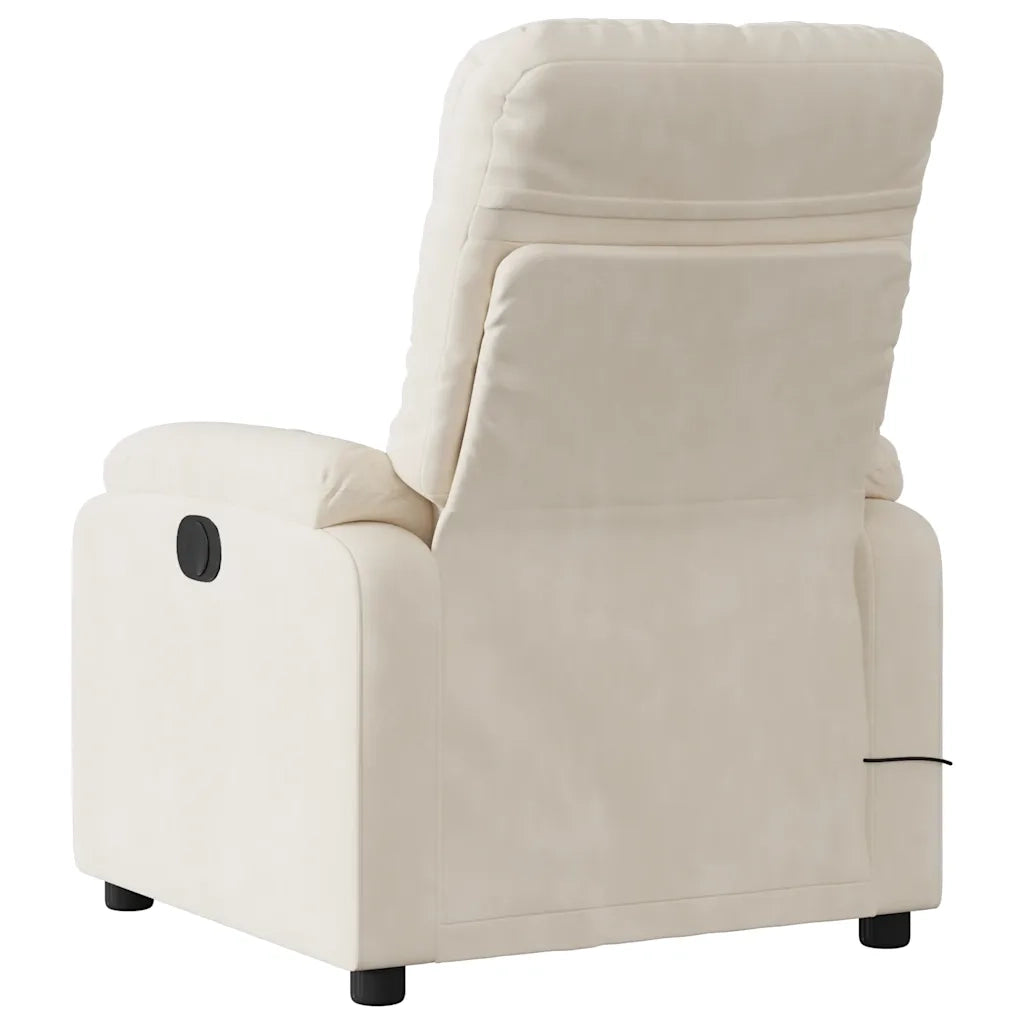 Poltrona Reclinabile Massaggiante Elettrica Beige Microfibra 3204927