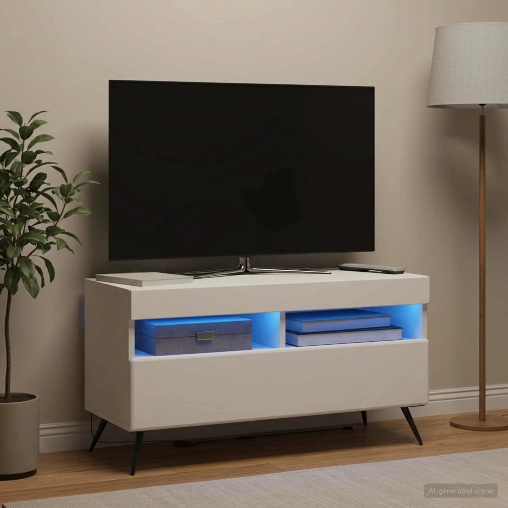 Mobile TV LED Bianco Legno ingegnerizzato 897655