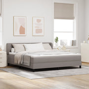 Letto Box Spring con Materasso Tortora 180x200 cm Tessuto