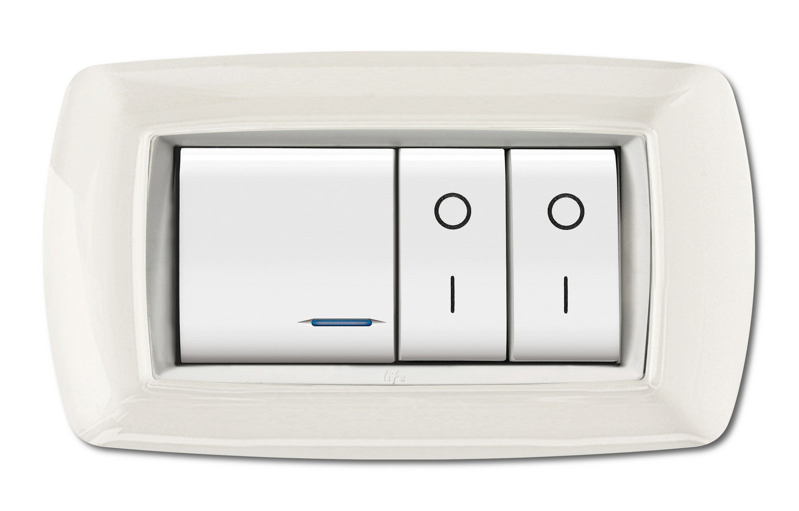 placca life modello living pl bianca 4p cornice bianca cod:ferx.98402