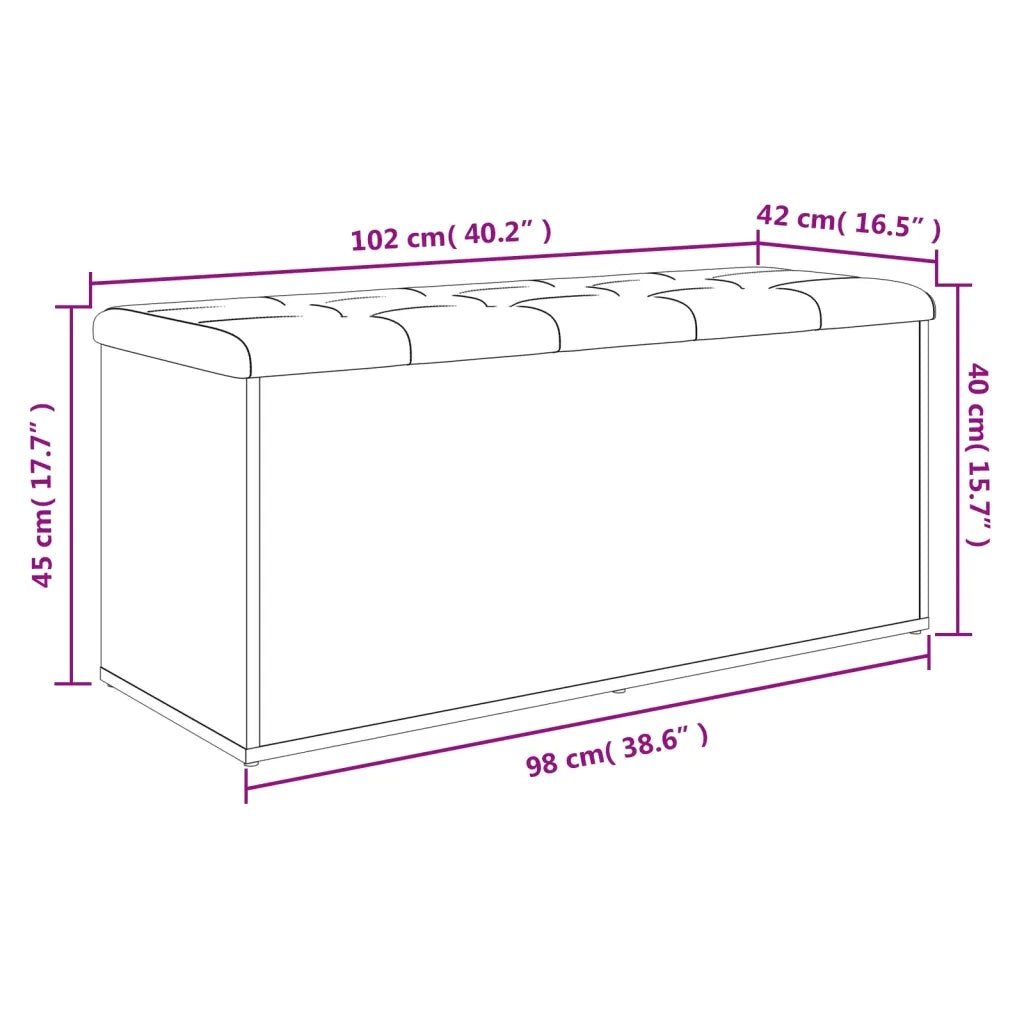 Panca Portaoggetti Rovere Marrone 102x42x45cm Legno Multistrato 835060