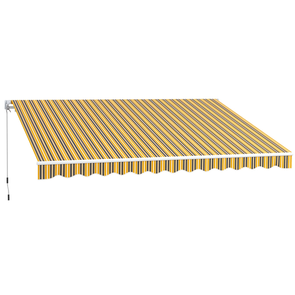 Tenda da Sole per Esterno Avvolgibile a Bracci con Apertura a Manovella, 350x250 cm, Giallo