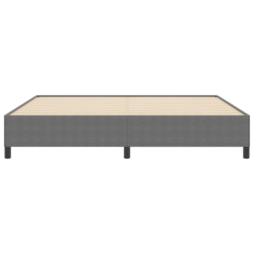 Letto a molle Grigio Chiaro 200 x 200 cm Tessuto in Cords 42006987