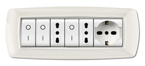 placca life modello living pl. bianca 7 posti cornice bianca cod:ferx.98403