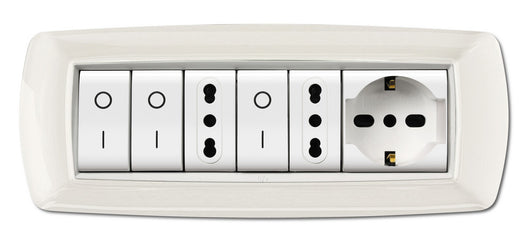 placca life modello living pl. bianca 7 posti cornice bianca cod:ferx.98403