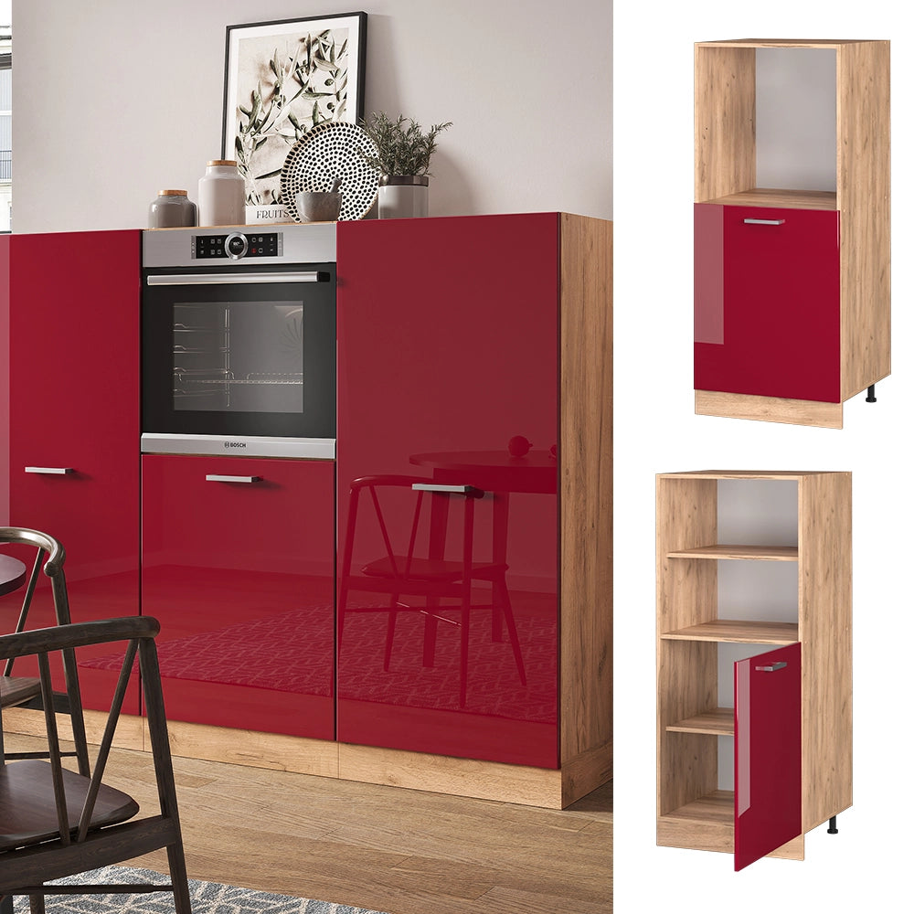 Vicco Mobile per forno da incasso Rosso lucido 60 cm