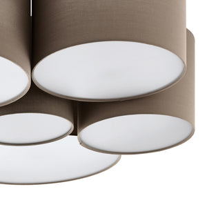 Plafoniera Contemporanea Pastore 1 Acciaio Bianco 6 Luci E27