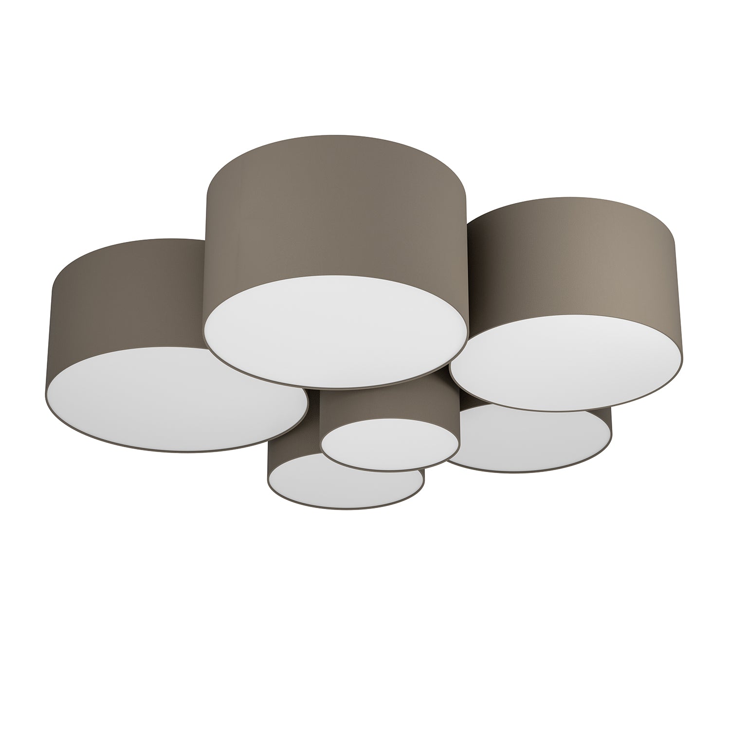 Plafoniera Contemporanea Pastore 1 Acciaio Bianco 6 Luci E27