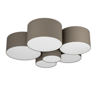 Plafoniera Contemporanea Pastore 1 Acciaio Bianco 6 Luci E27