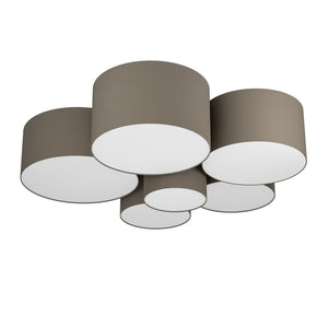 Plafoniera Contemporanea Pastore 1 Acciaio Bianco 6 Luci E27