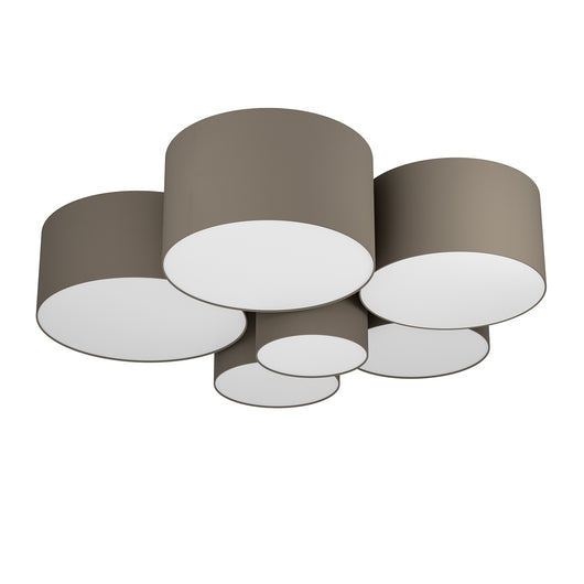 Plafoniera Contemporanea Pastore 1 Acciaio Bianco 6 Luci E27