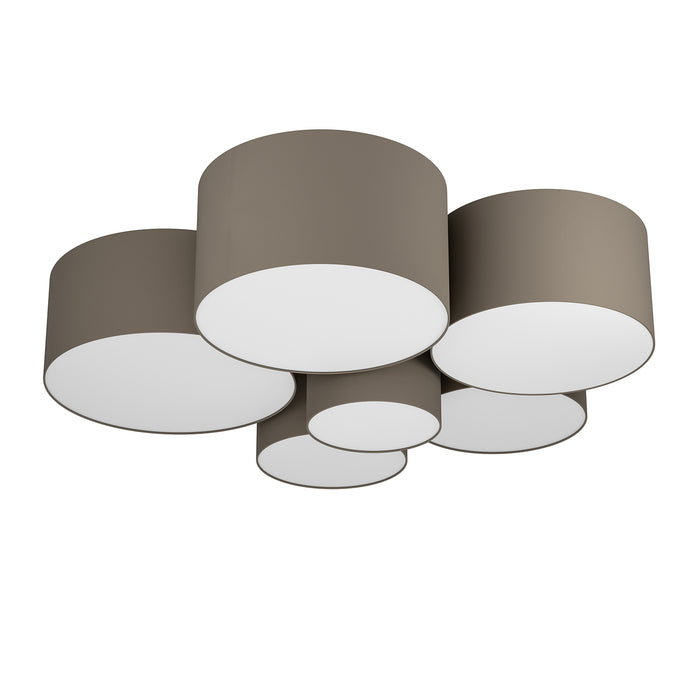 Plafoniera Contemporanea Pastore 1 Acciaio Bianco 6 Luci E27