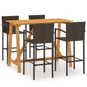 Set Bar da Giardino 5 pz | Set Salotto da Giardino Marrone
