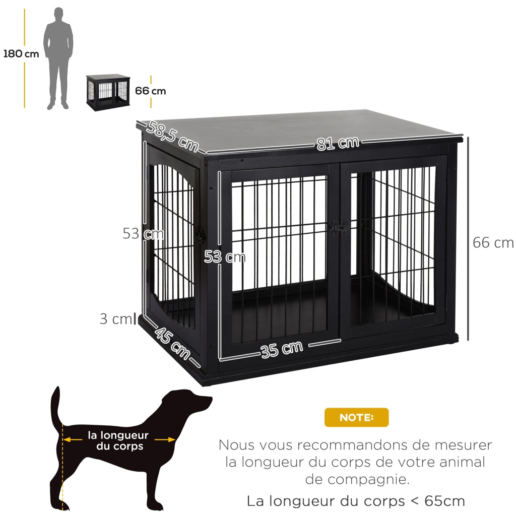 Casetta per cani in legno MDF ¨C zephmum ¨C nero 81x58x66 cm