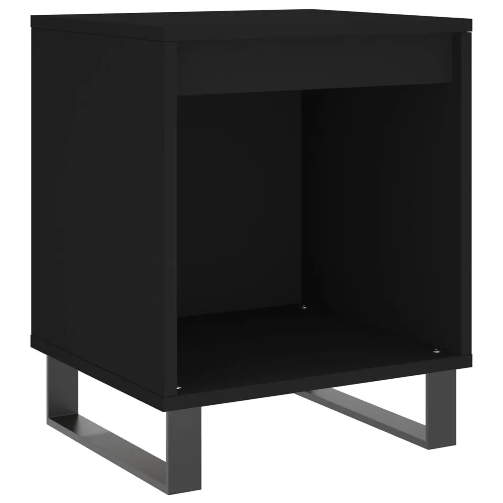 Comodini 2pz Neri 40x35x50 cm in Legno Multistrato 830735