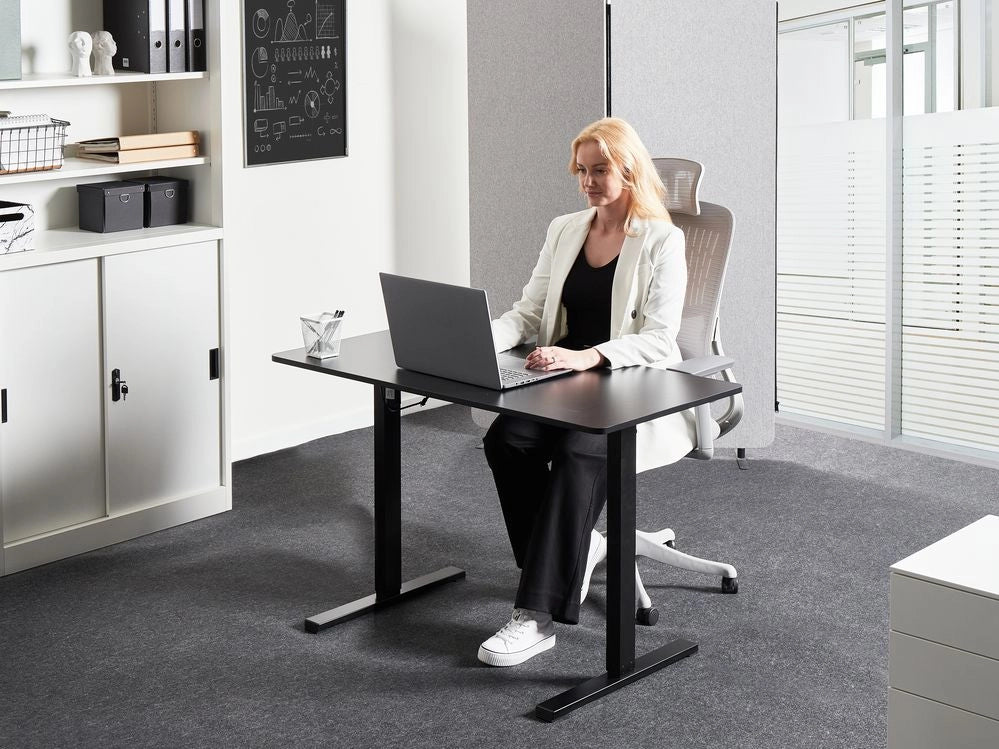 Scrivania elettrica regolabile nero 120 x 60 cm stile moderno