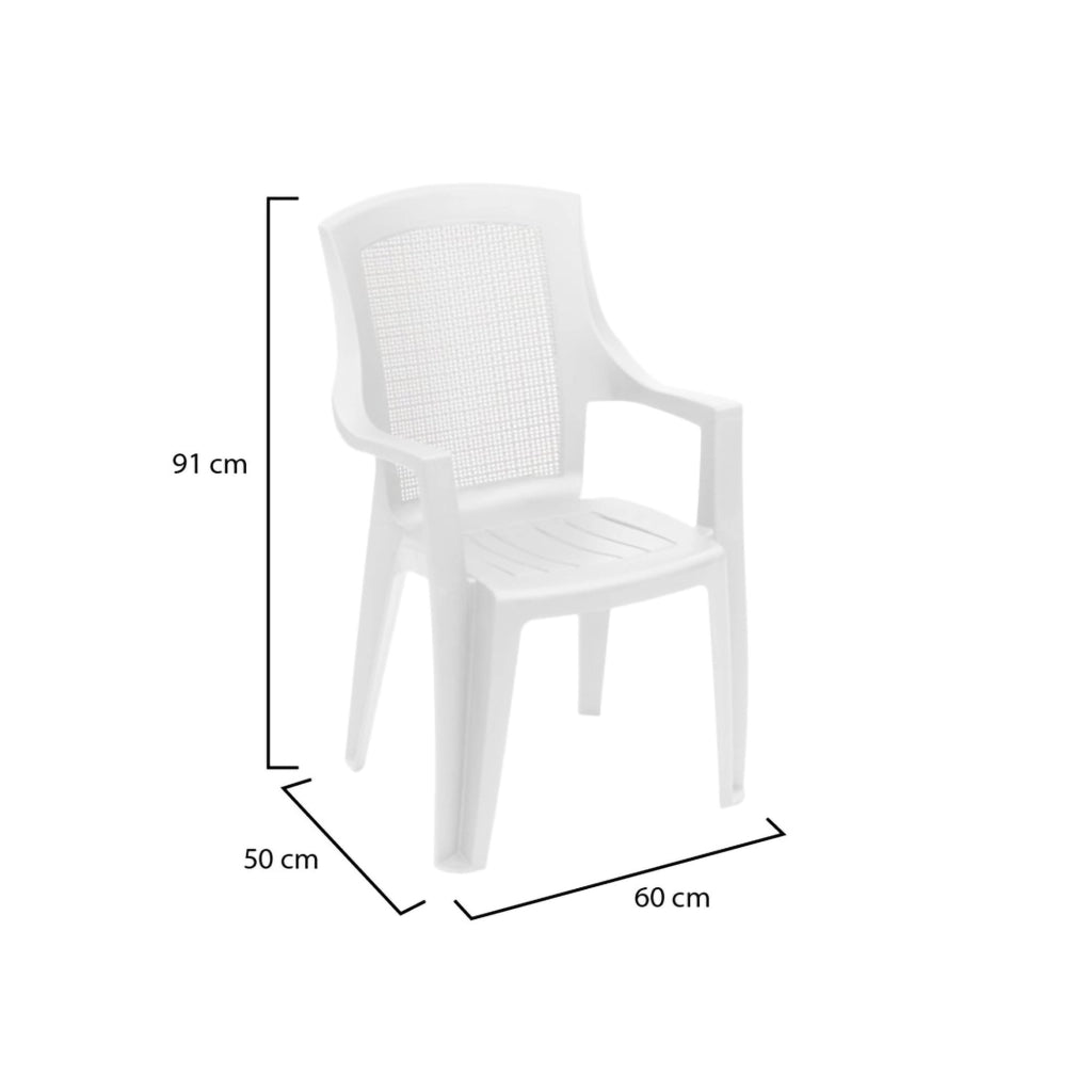 Masainass, Sedia da Esterno una Sedia Made in Italy, Bianco