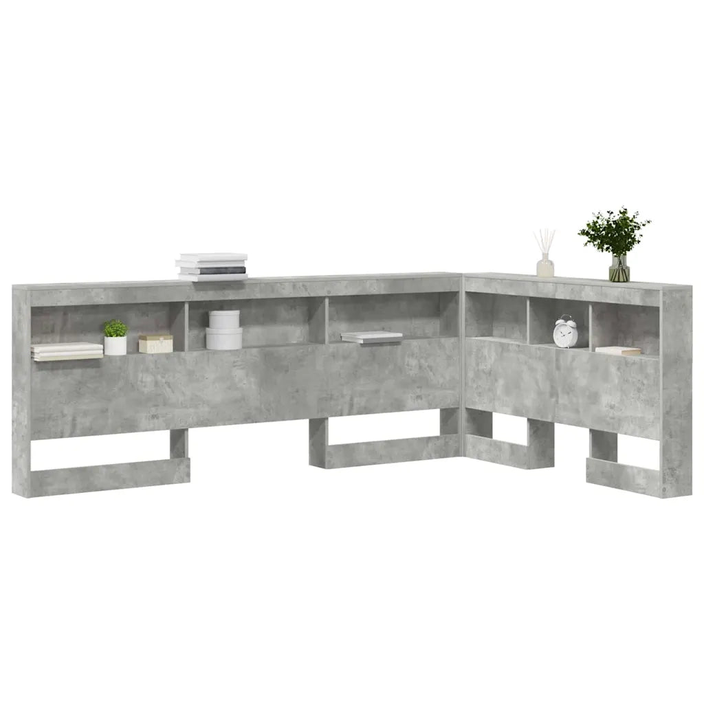 Testiera | Testata contenitore Grigio cemento 120 cm Legno multistrato