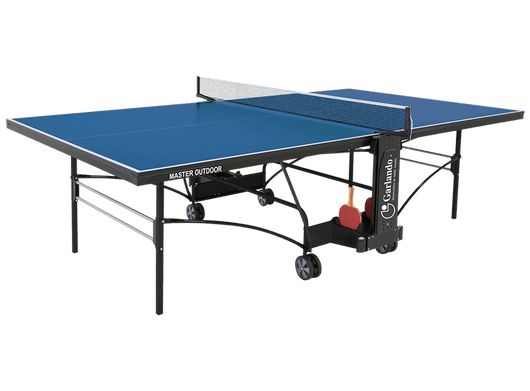 Tavolo da Pin Pong con Piano Blu e Ruote per Esterno Garlando Master Outdoor