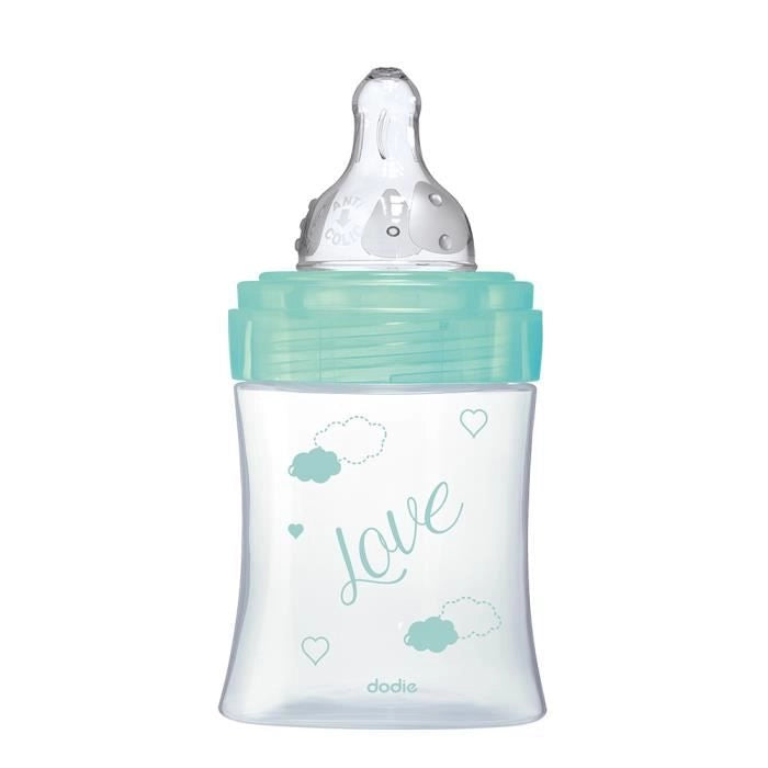 Dodie - Bottiglia Iniziazione + Vetro 150ml Bird Green