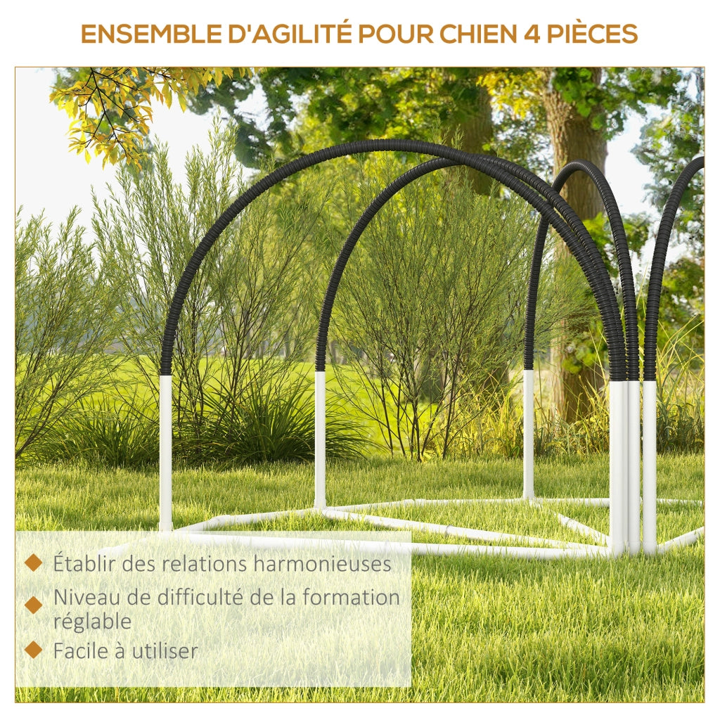 Set di 4 attrezzi per agility ¨C zephmum ¨C arco, cerchio, ostacolo con sacco da trasporto