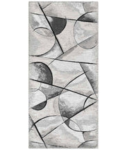 Tappeto moderno UNIVERSO GRIGIO astratto quadro arte contemporanea, passatoia cucina multiuso lavabile in lavatrice e anti-scivolo cm.55x190