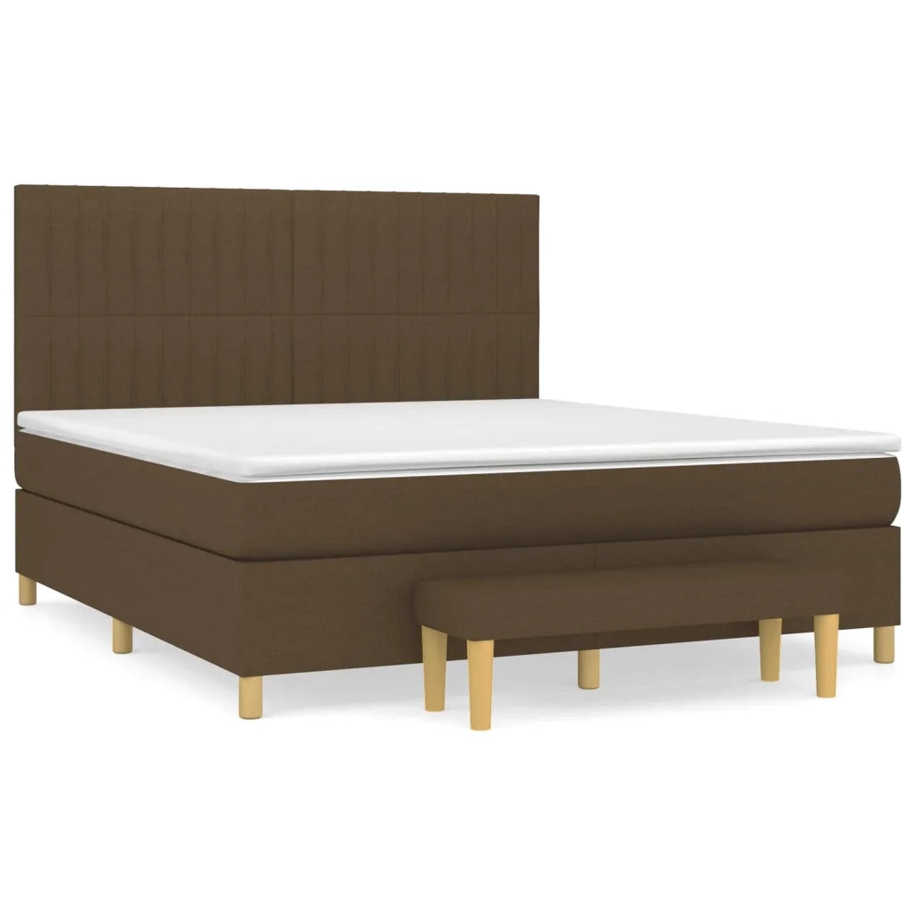 Giroletto a Molle con Materasso Marrone Scuro 160x200cm Tessuto 3137328