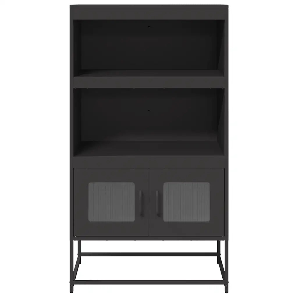 Credenza Nera 68x39x123 cm in Acciaio