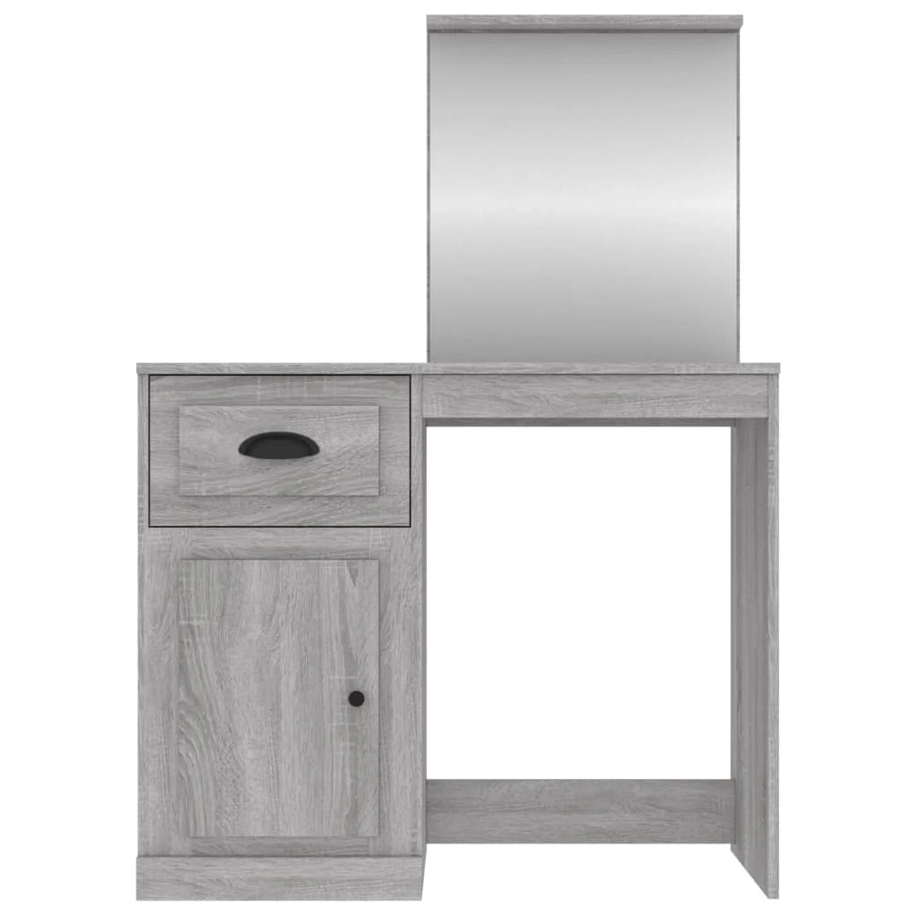 Toletta con specchio 90 x 50 x 132,5 cm legno ingegnerizzato grigio 02_0006311